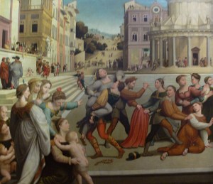 Der Raub der Dina (Genesis 34). Kunsthistorisches Museum Wien, Gemäldegalerie, Inv. Nr. 1554. 16th century. Giuliano Bugiardini (c. 1475–1554). Source: Wikipedia. 