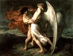 Jacob Wrestling with the Angel, 1865 (oil on canvas), Leloir, Alexandre-Louis (1843-84) / Musee des Beaux-Arts, Clermont-Ferrand, France / Roger-Viollet, Paris / Bridgeman Images